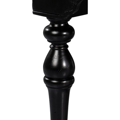 Abraham Half Round Console by Sarreid Ltd. in black. Made from acacia wood in a traditional style.