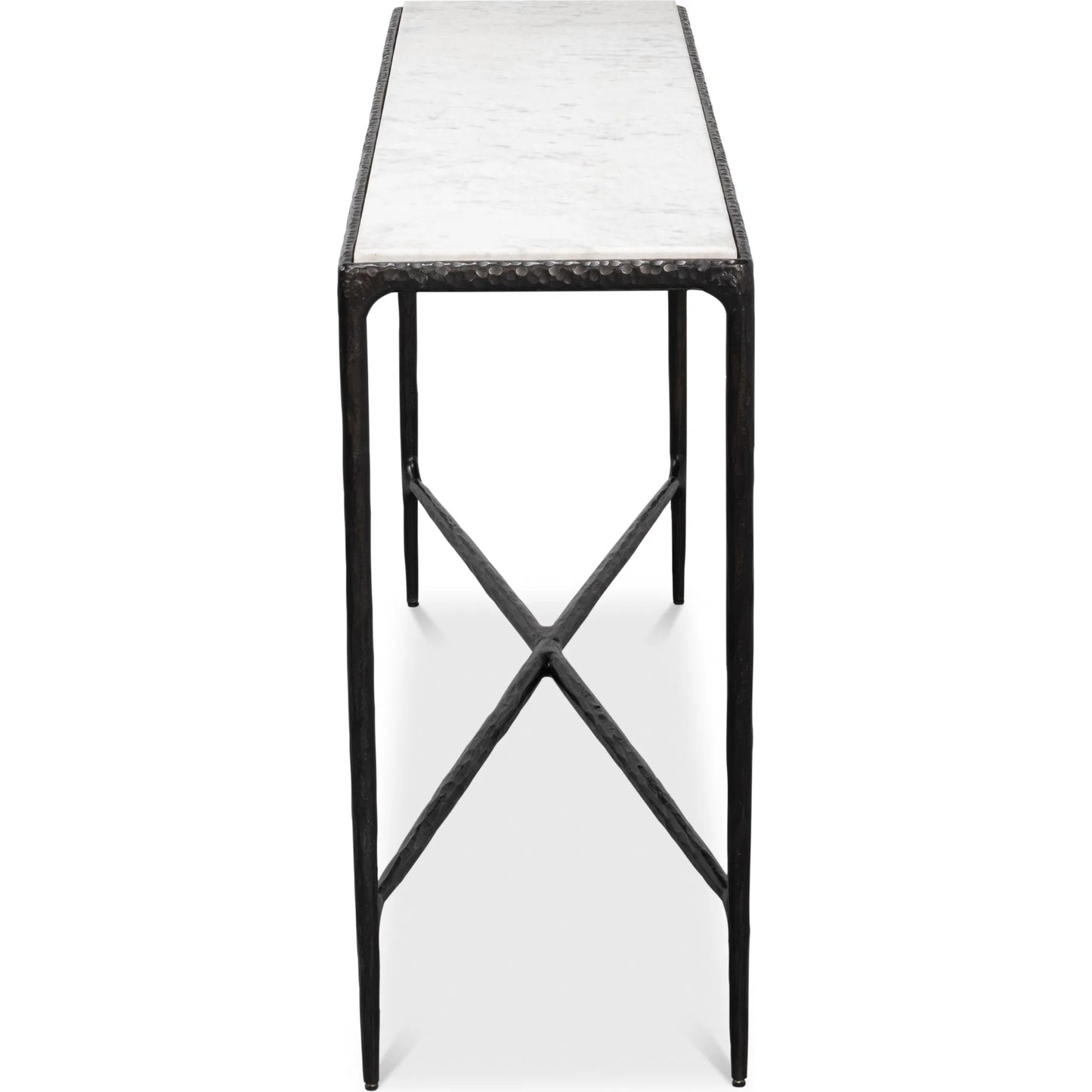 002 SI-2372481 | Additional Silo | Dakor Console Table by Sarreid Ltd. in black. Made from forged iron, white marble in a modern style.