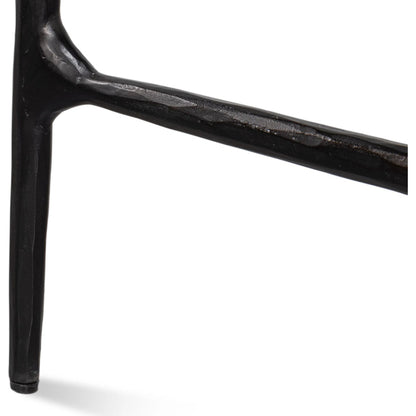 Dakor Console Table by Sarreid Ltd. in black. Made from forged iron, white marble in a modern style.