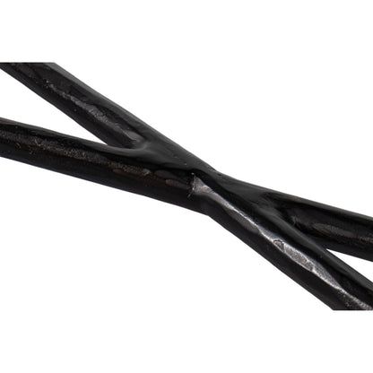 Dakor Console Table by Sarreid Ltd. in black. Made from forged iron, white marble in a modern style.