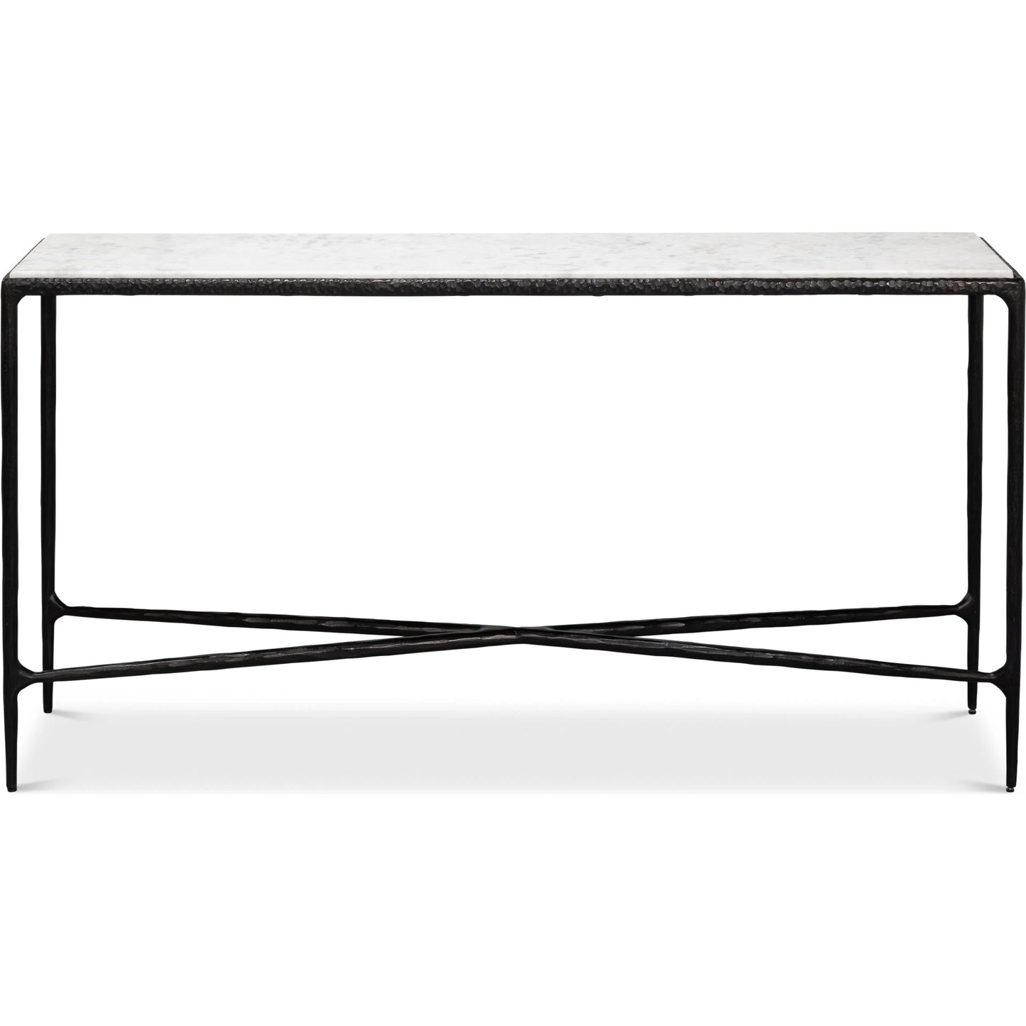 004 SI-2372481 | Additional Silo | Dakor Console Table by Sarreid Ltd. in black. Made from forged iron, white marble in a modern style.
