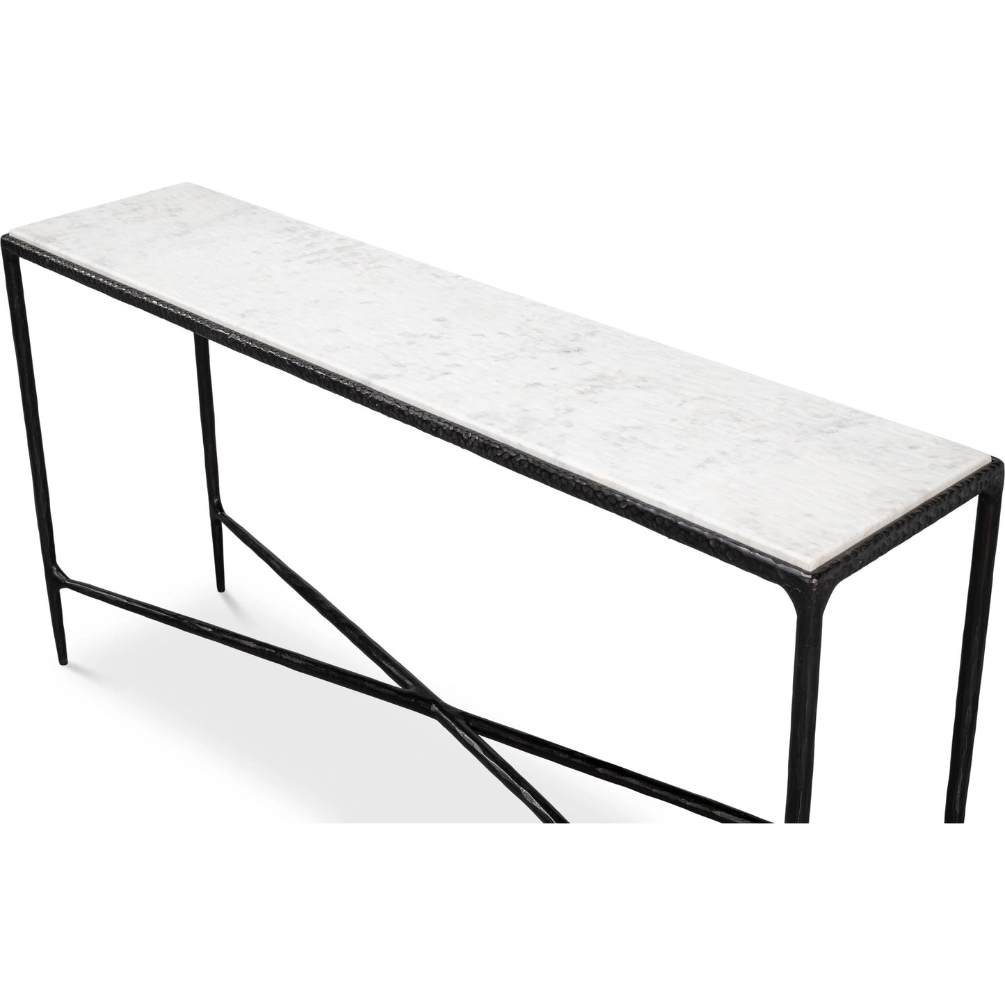005 SI-2372481 | Additional Silo | Dakor Console Table by Sarreid Ltd. in black. Made from forged iron, white marble in a modern style.