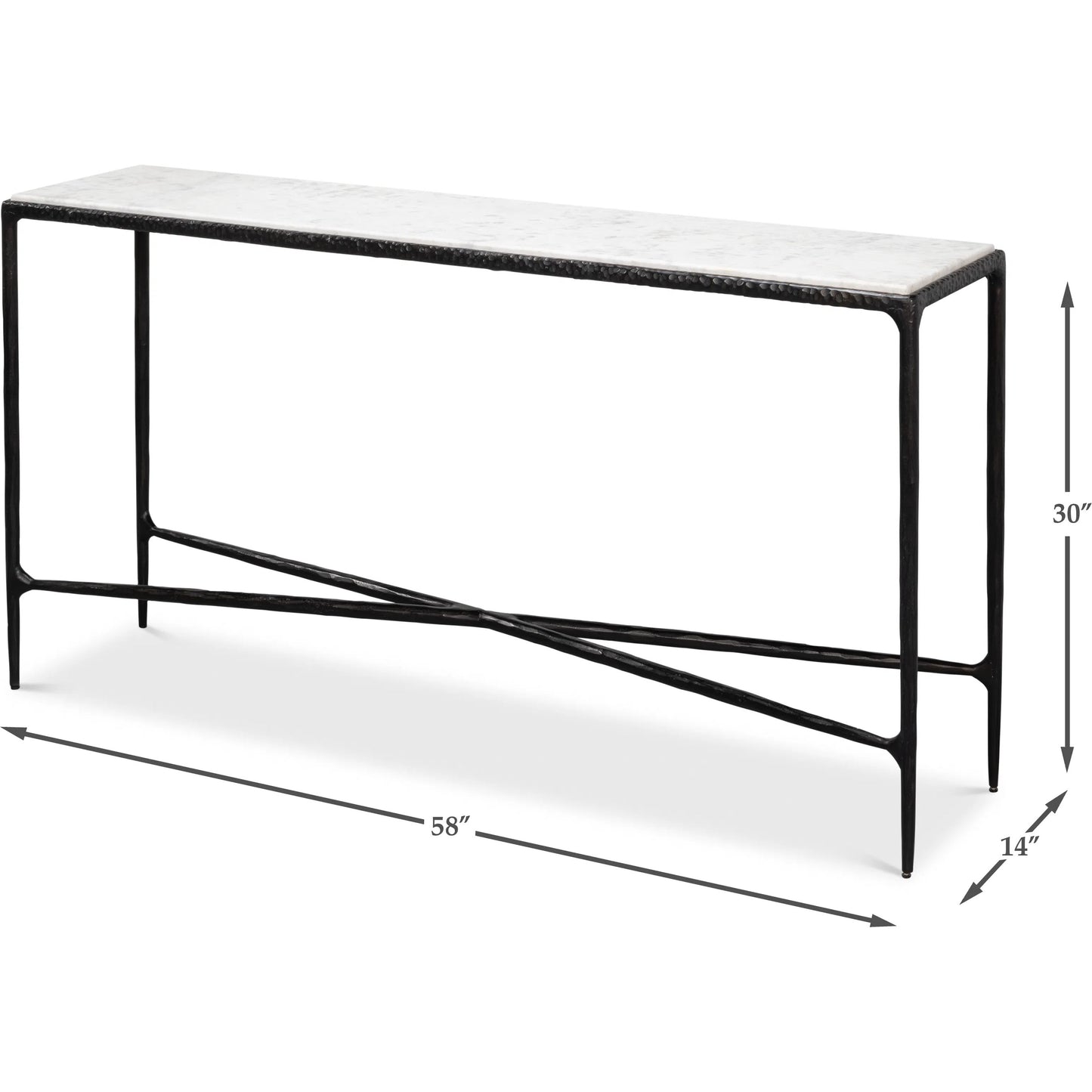 006 SI-2372481 | Additional Silo | Dakor Console Table by Sarreid Ltd. in black. Made from forged iron, white marble in a modern style.