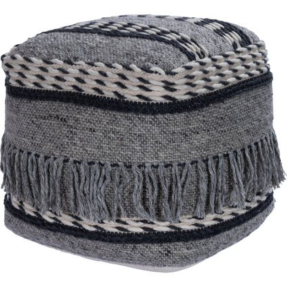 Brynn Square Pouffe by Butler Specialty Company in gray and gray. Made from cotton -wool shell, filling: thermocol beans in a eclectic & global style.