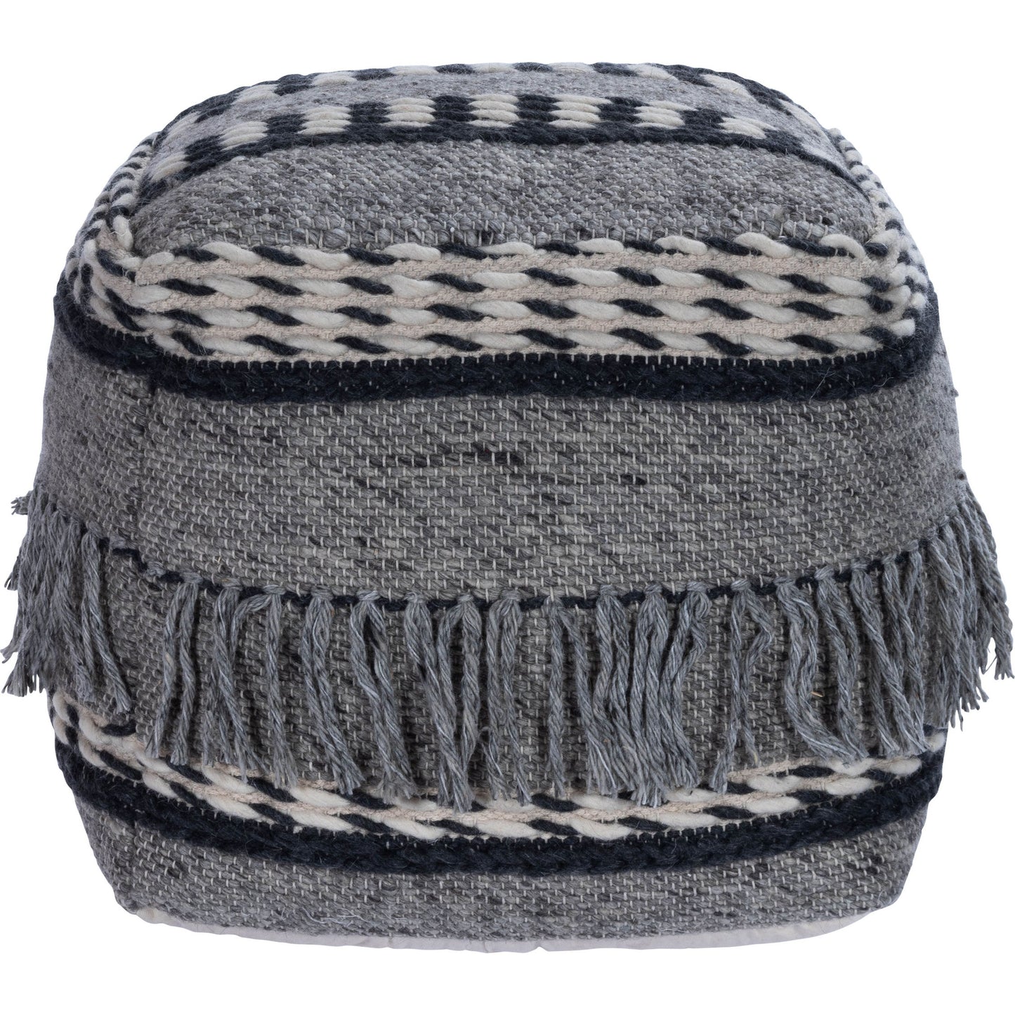 003 SR-770433 | Additional Silo | Brynn Square Pouffe by Butler Specialty Company in gray and gray. Made from cotton -wool shell, filling: thermocol beans in a eclectic & global style.