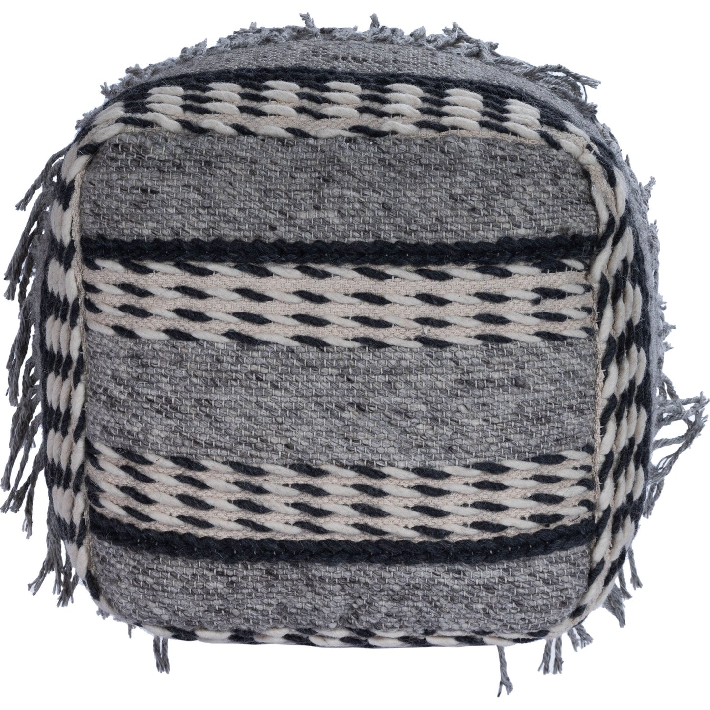 002 SR-770433 | Additional Silo | Brynn Square Pouffe by Butler Specialty Company in gray and gray. Made from cotton -wool shell, filling: thermocol beans in a eclectic & global style.