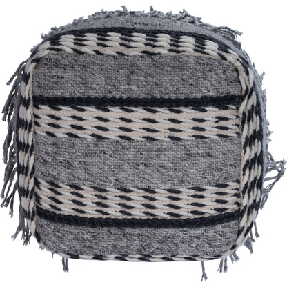 Brynn Square Pouffe by Butler Specialty Company in gray and gray. Made from cotton -wool shell, filling: thermocol beans in a eclectic & global style.