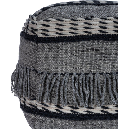 Brynn Square Pouffe by Butler Specialty Company in gray and gray. Made from cotton -wool shell, filling: thermocol beans in a eclectic & global style.