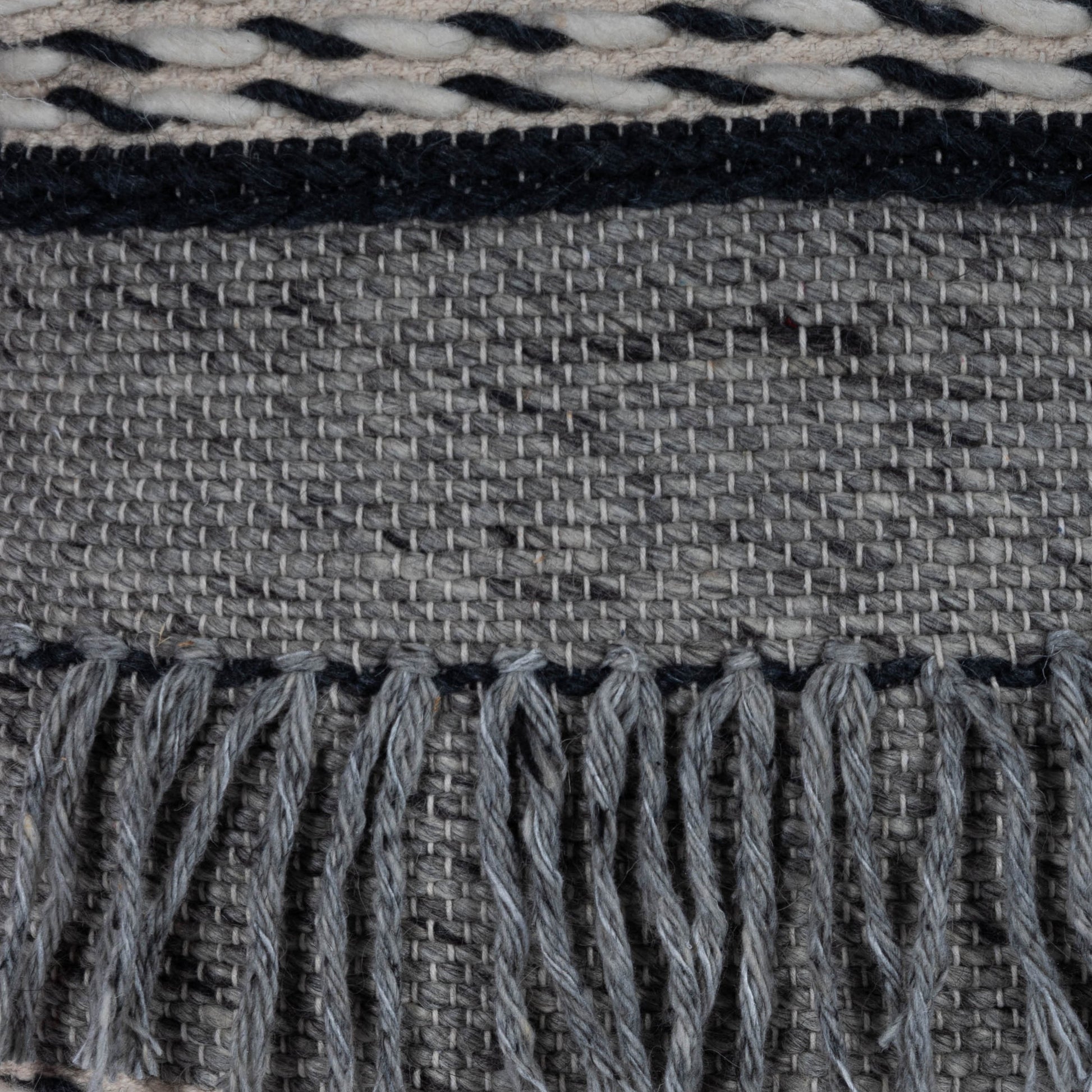 Brynn Square Pouffe by Butler Specialty Company in gray and gray. Made from cotton -wool shell, filling: thermocol beans in a eclectic & global style.