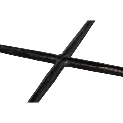 Dakor Round Breakfast Table by Sarreid Ltd. in black. Made from forged iron, white marble in a modern style.