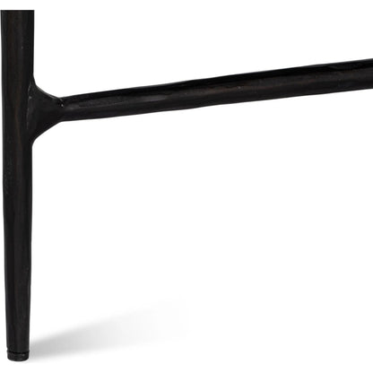 Dakor Round Breakfast Table by Sarreid Ltd. in black. Made from forged iron, white marble in a modern style.