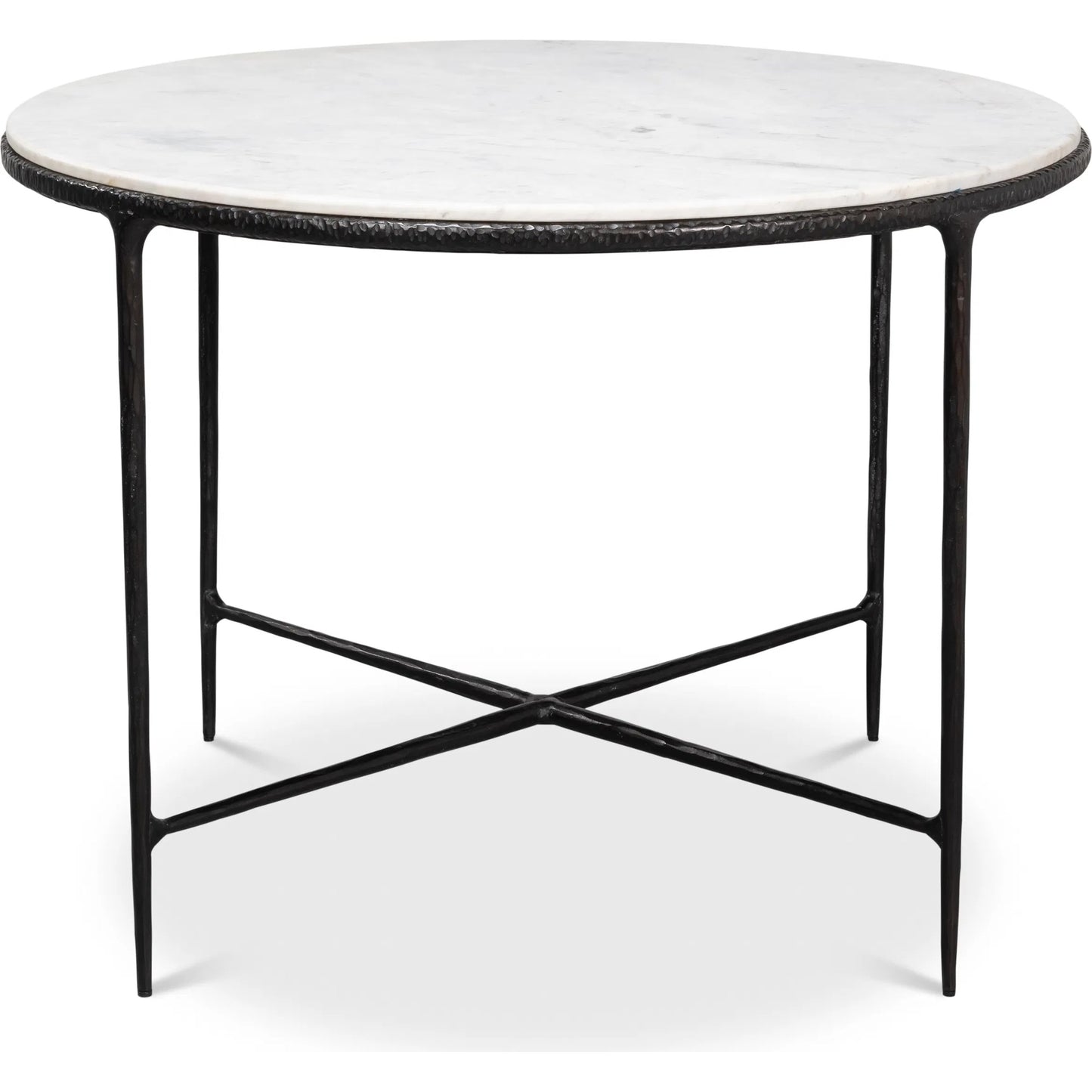 003 SI-2372483 | Additional Silo | Dakor Round Breakfast Table by Sarreid Ltd. in black. Made from forged iron, white marble in a modern style.