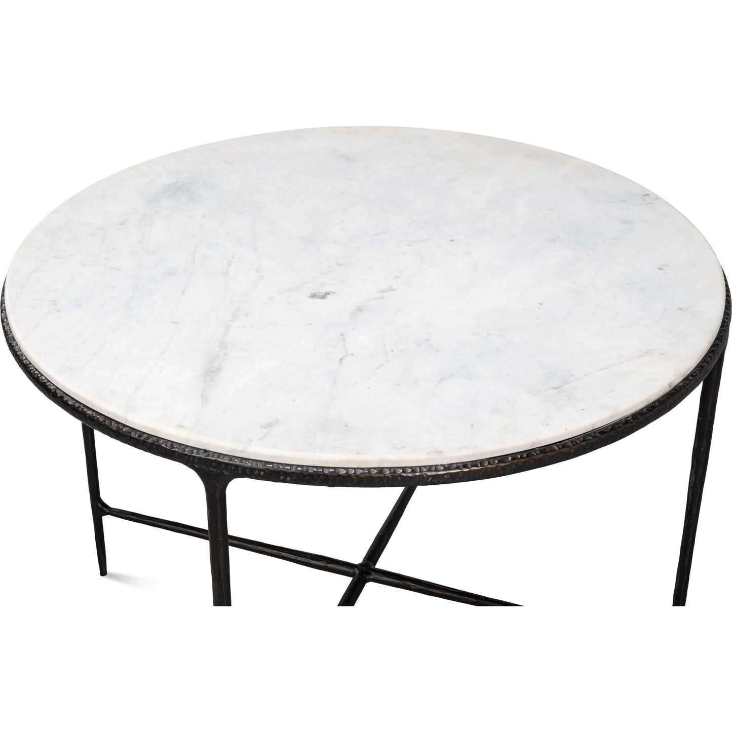 004 SI-2372483 | Additional Silo | Dakor Round Breakfast Table by Sarreid Ltd. in black. Made from forged iron, white marble in a modern style.