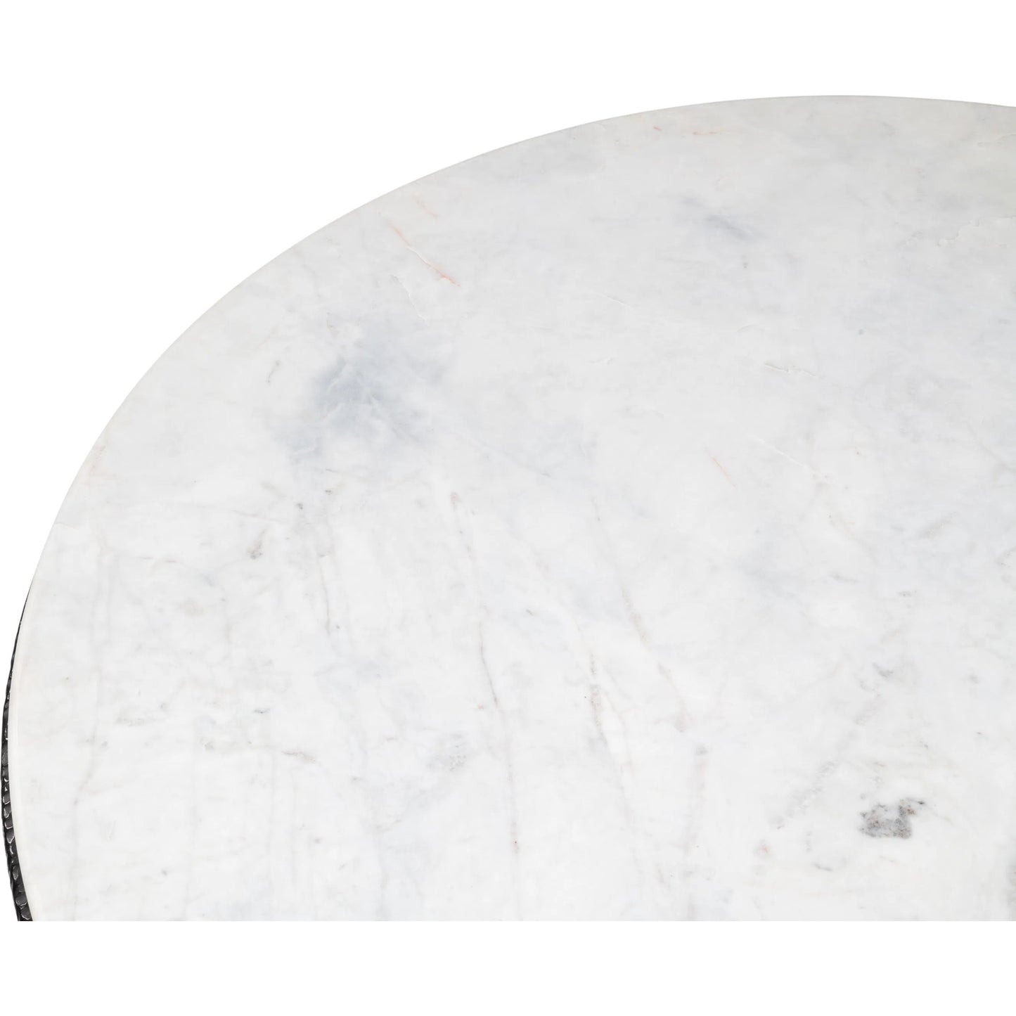 010 SI-2372483 | Closeup | Dakor Round Breakfast Table by Sarreid Ltd. in black. Made from forged iron, white marble in a modern style.