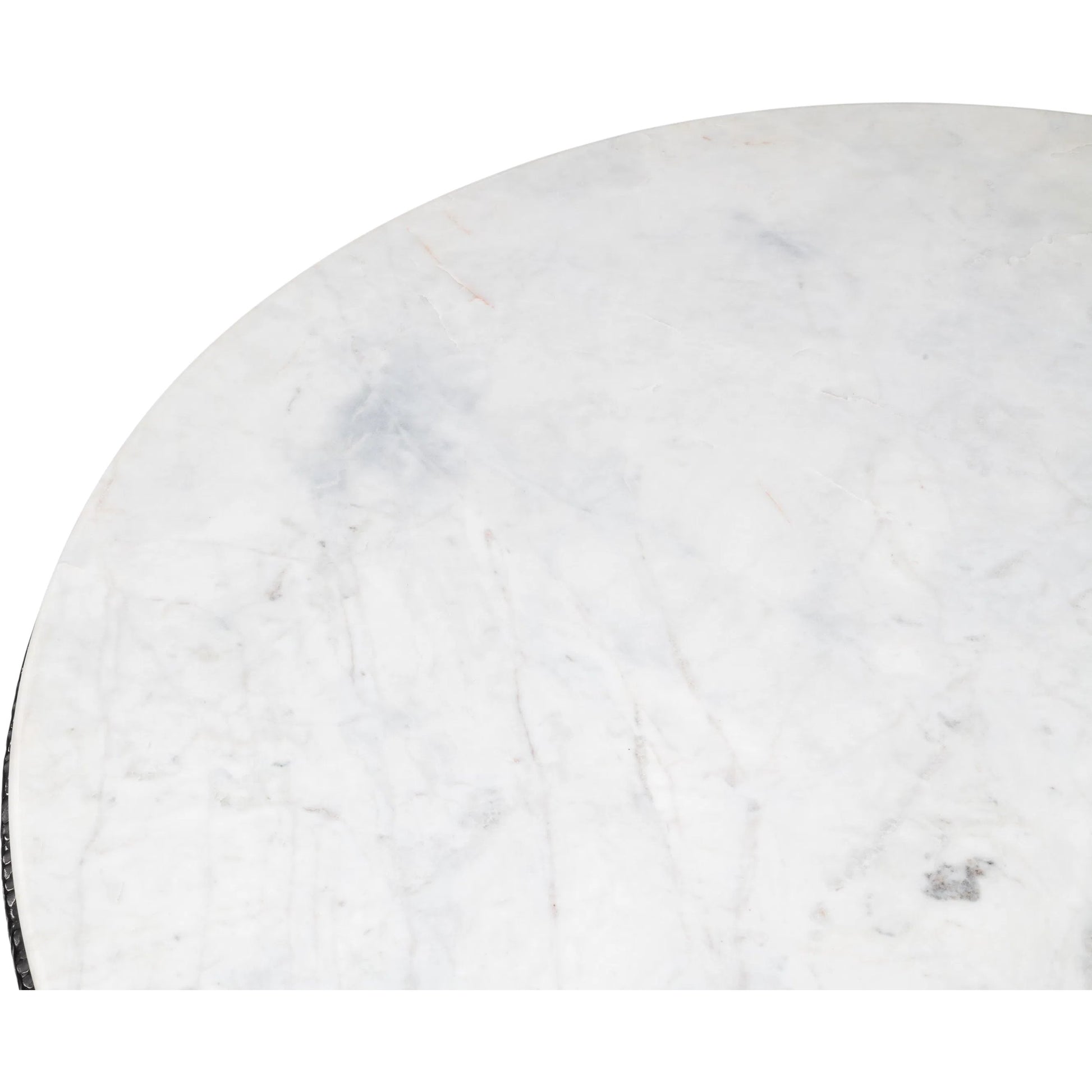 Dakor Round Breakfast Table by Sarreid Ltd. in black. Made from forged iron, white marble in a modern style.