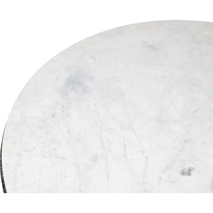 Dakor Round Breakfast Table by Sarreid Ltd. in black. Made from forged iron, white marble in a modern style.