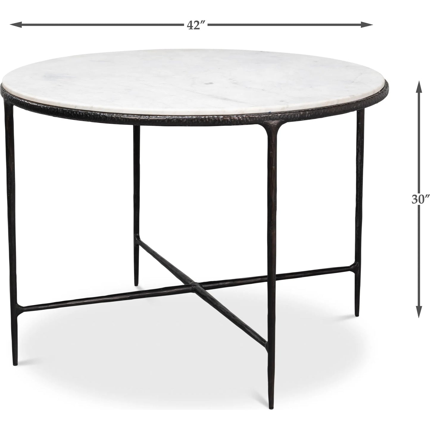 005 SI-2372483 | Additional Silo | Dakor Round Breakfast Table by Sarreid Ltd. in black. Made from forged iron, white marble in a modern style.