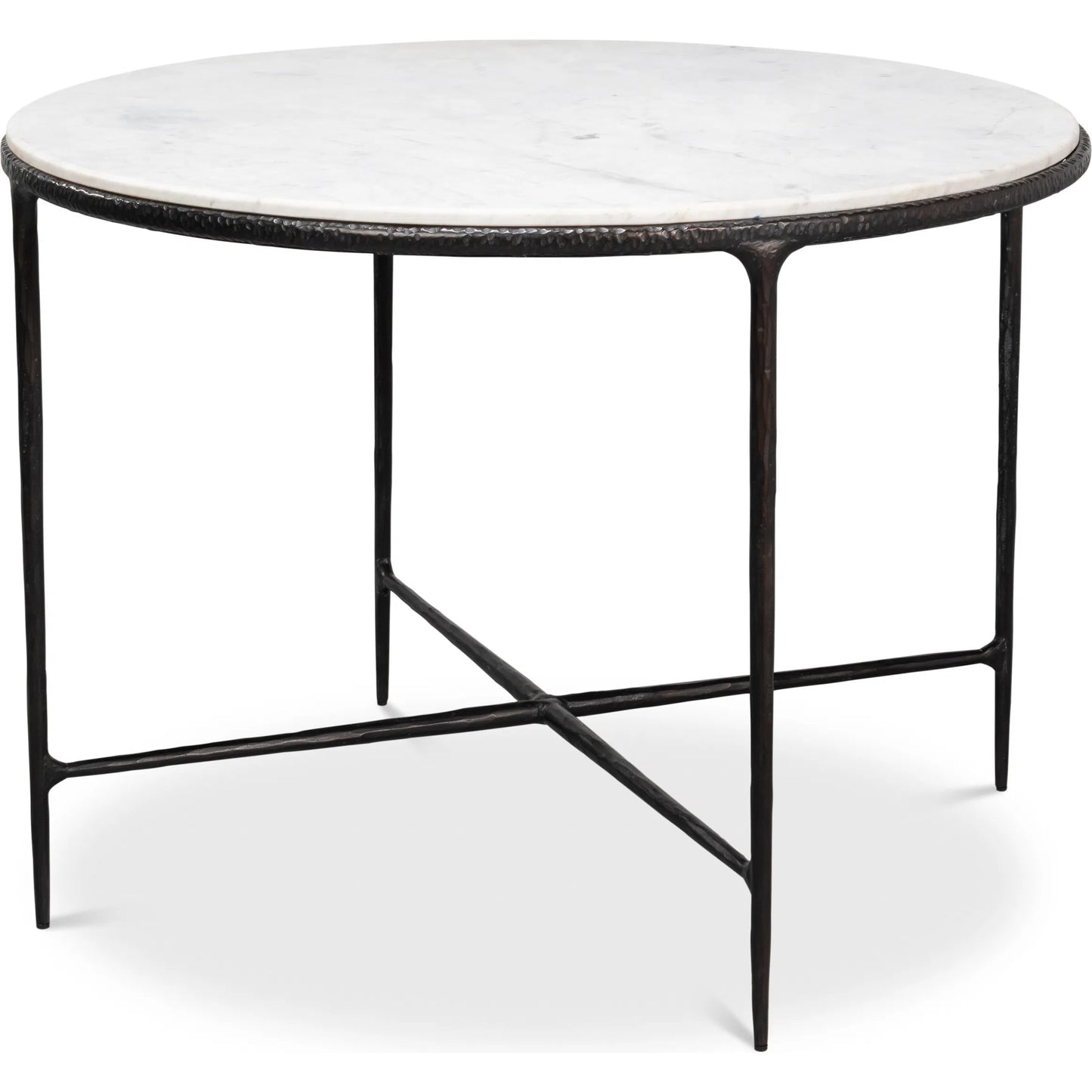 001 SI-2372483 | Primary Silo | Dakor Round Breakfast Table by Sarreid Ltd. in black. Made from forged iron, white marble in a modern style.