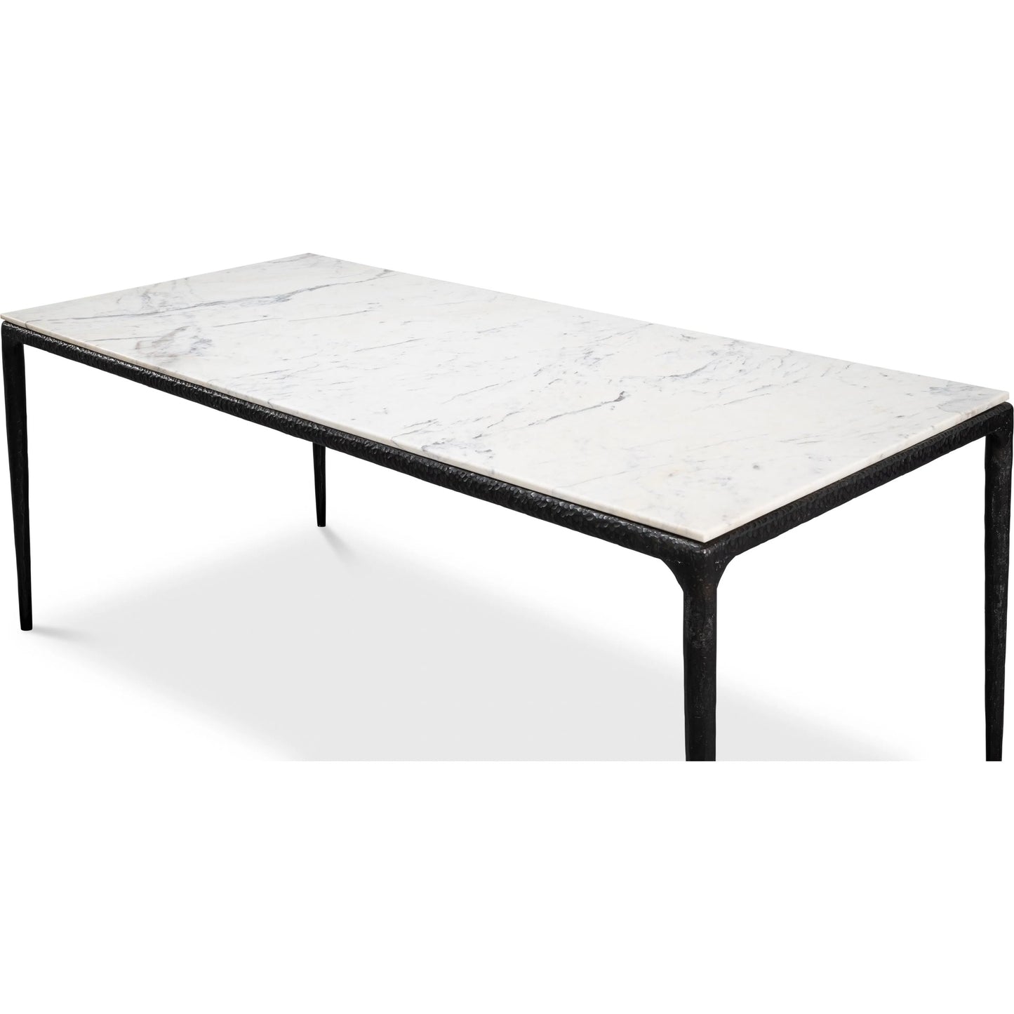 005 SI-2372482 | Additional Silo | Dakor Dining Table by Sarreid Ltd. in black. Made from forged iron, white marble in a modern style.