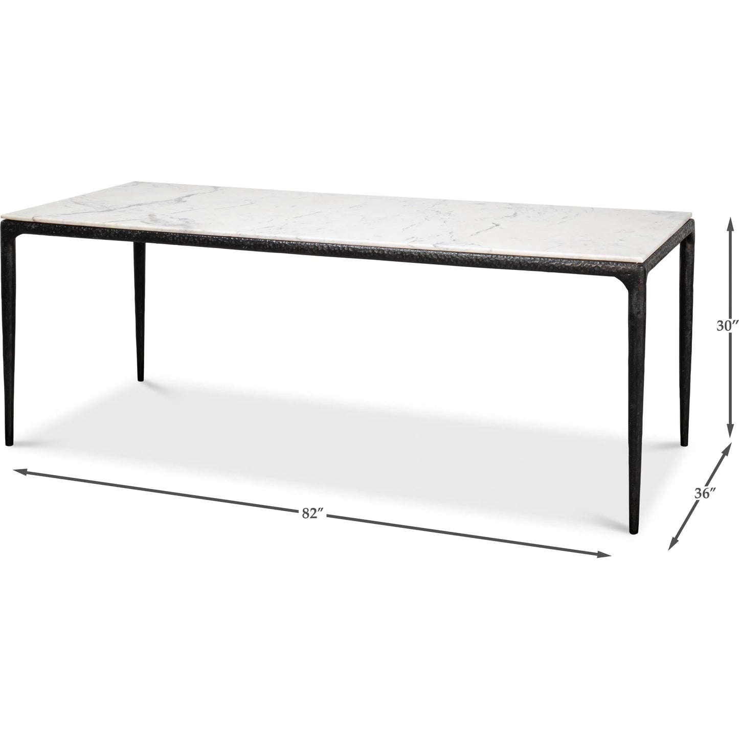 006 SI-2372482 | Additional Silo | Dakor Dining Table by Sarreid Ltd. in black. Made from forged iron, white marble in a modern style.