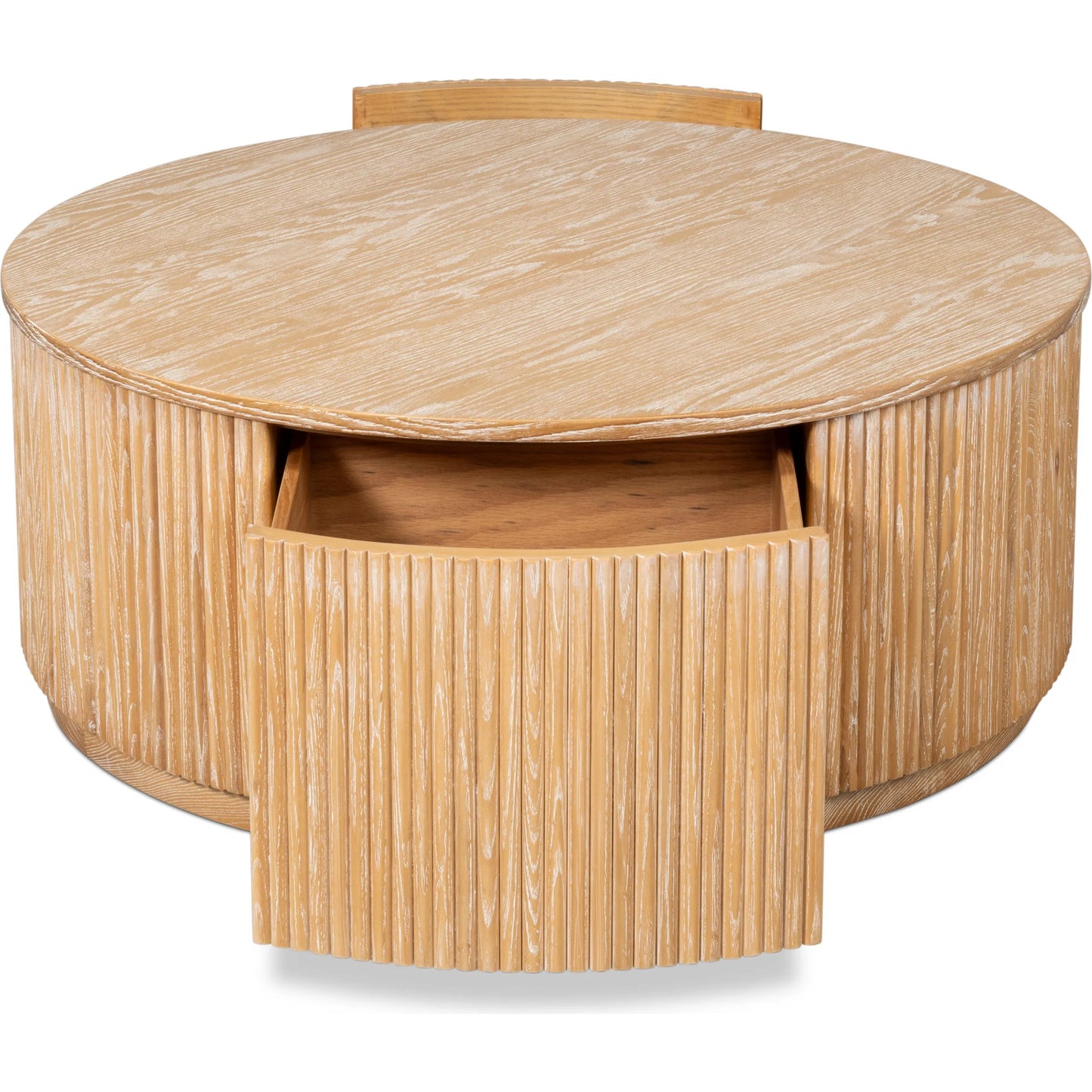 003 SI-2238537 | Additional Silo | Donald Cocktail Table by Sarreid Ltd. in natural ash. Made from ash wood in a unique style.