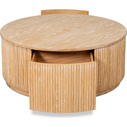 Donald Cocktail Table by Sarreid Ltd. in natural ash. Made from ash wood in a unique style.