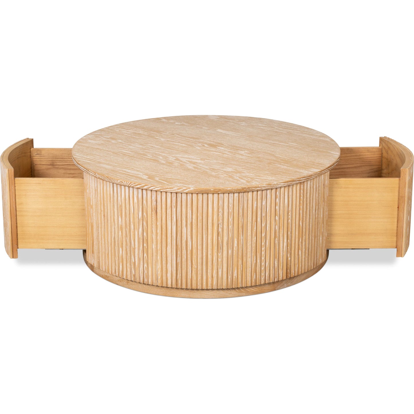 004 SI-2238537 | Additional Silo | Donald Cocktail Table by Sarreid Ltd. in natural ash. Made from ash wood in a unique style.