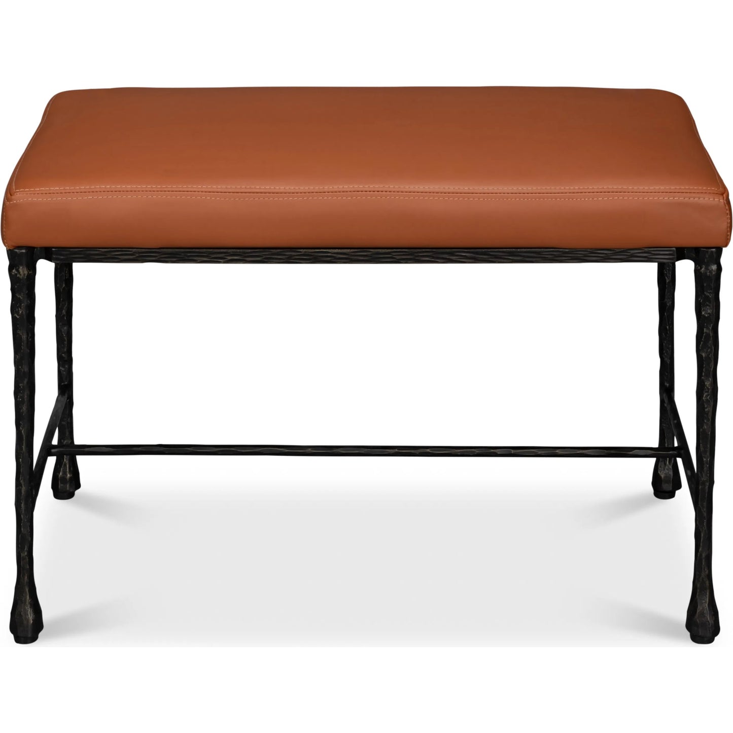 006 SI-2262540 | Additional Silo | Kings Road Leather Bench by Sarreid Ltd. in brown and iron, leather, cow leather. Made from unique in a traditional style.