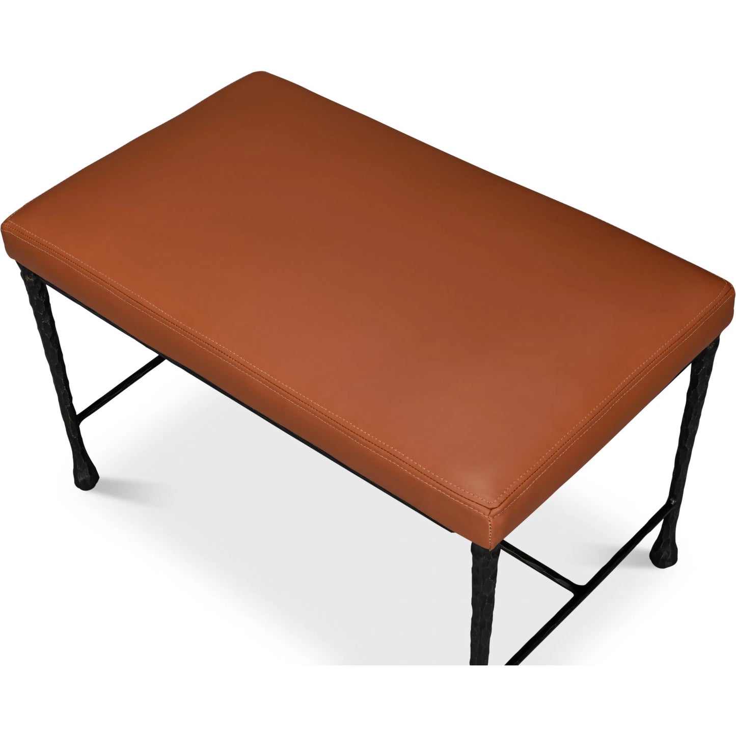 003 SI-2262540 | Additional Silo | Kings Road Leather Bench by Sarreid Ltd. in brown and iron, leather, cow leather. Made from unique in a traditional style.