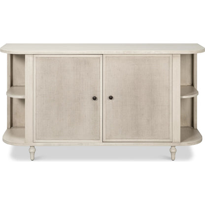 Charity Sideboard by Sarreid Ltd. in covet white. Made from tulip wood in a unique style.