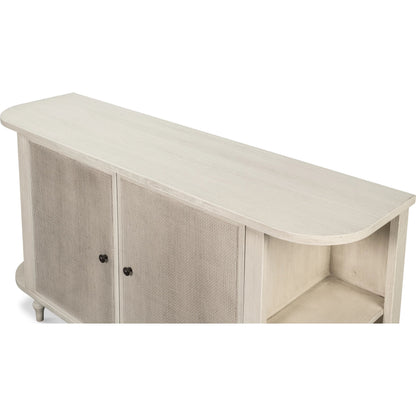 Charity Sideboard by Sarreid Ltd. in covet white. Made from tulip wood in a unique style.