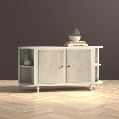 Charity Sideboard by Sarreid Ltd. in covet white. Made from tulip wood in a unique style.