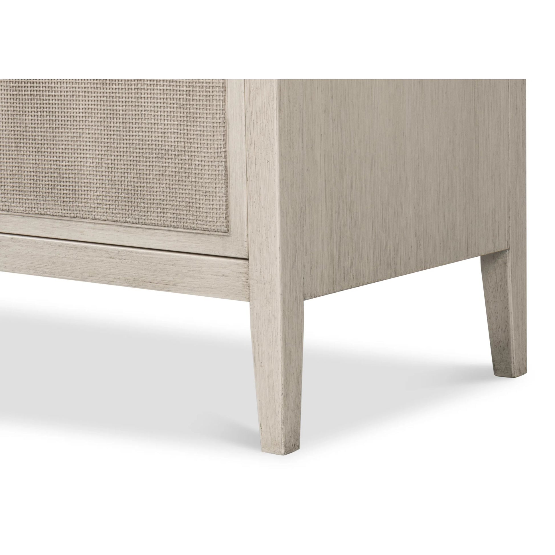 Charity Two Door Sideboard by Sarreid Ltd. in covet white. Made from tulip wood in a unique style.