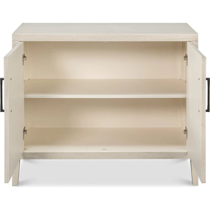 Charity Two Door Sideboard by Sarreid Ltd. in covet white. Made from tulip wood in a unique style.