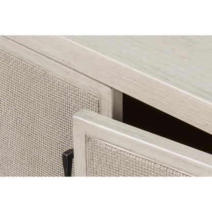 Charity Two Door Sideboard by Sarreid Ltd. in covet white. Made from tulip wood in a unique style.