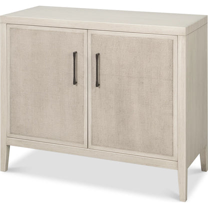 Charity Two Door Sideboard by Sarreid Ltd. in covet white. Made from tulip wood in a unique style.