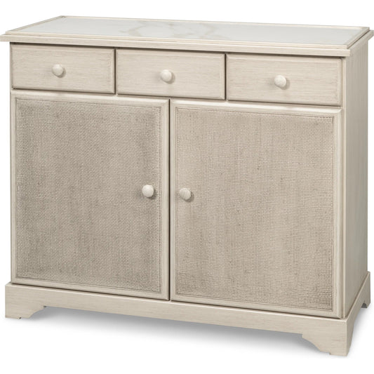 Jeremy Two Door Buffet by Sarreid Ltd. in porcelain white. Made from tulip wood and porcelain in a unique style.