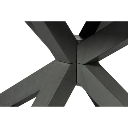 Eich Dining Table by Sarreid Ltd. in stone grey. Made from tulip wood, tanganika walnut veneer in a unique style.