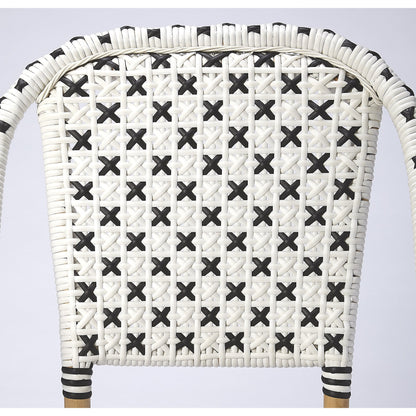 Tenor Dining Chair by Butler Specialty Company in white. Made from 60%-pe plastic weave, 40%-rattan in a coastal style.