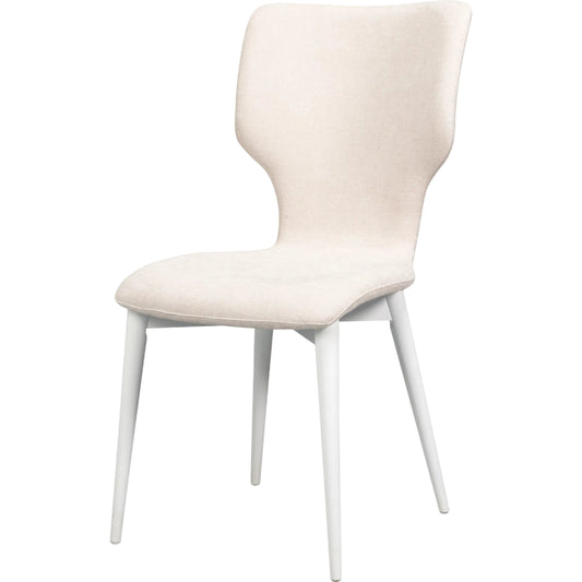Contour Sidechair by Sarreid Ltd. in tan and beechwood, cortina white, taupe velv, performance polyester fabric, taupe. Made from unique in a transitional style.