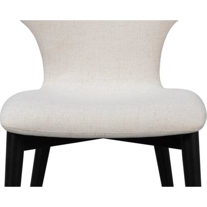 Contour Side Chair by Sarreid Ltd. in ivory. Made from beechwood, plywood in a unique style.