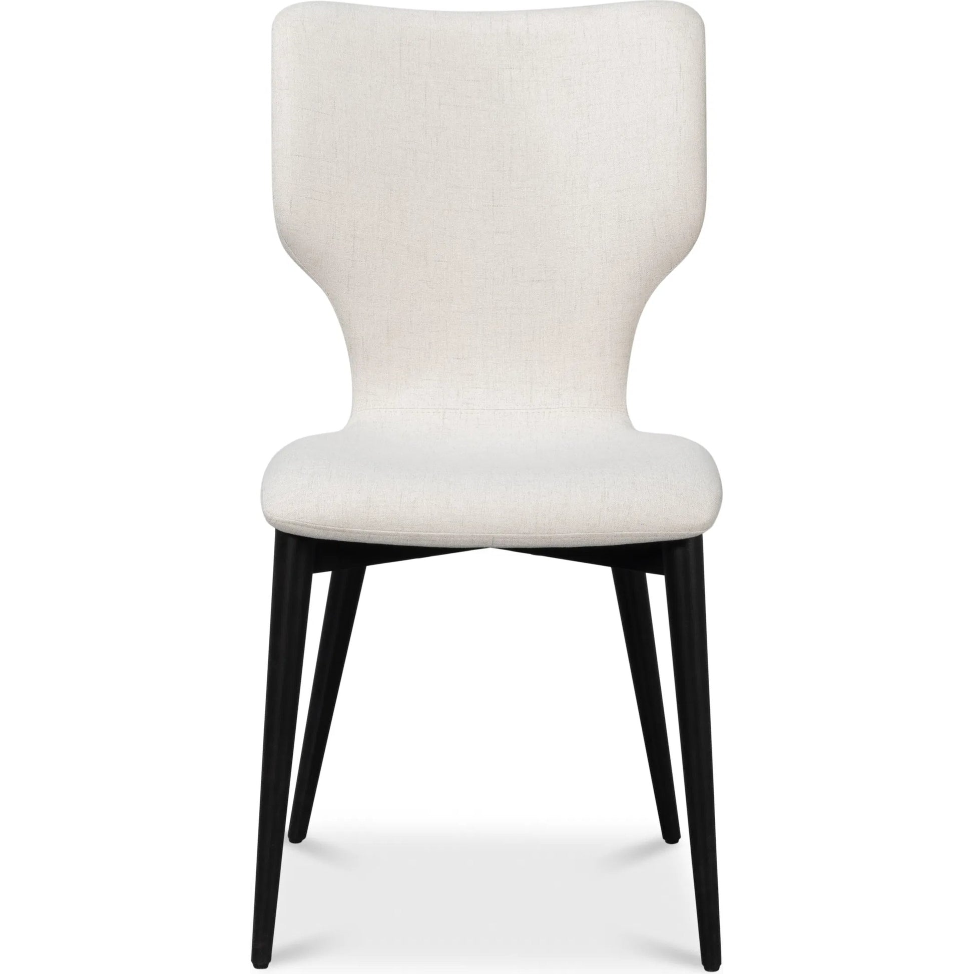 Contour Side Chair by Sarreid Ltd. in ivory. Made from beechwood, plywood in a unique style.