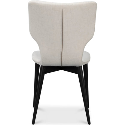 Contour Side Chair by Sarreid Ltd. in ivory. Made from beechwood, plywood in a unique style.