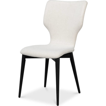 Contour Side Chair by Sarreid Ltd. in ivory. Made from beechwood, plywood in a unique style.