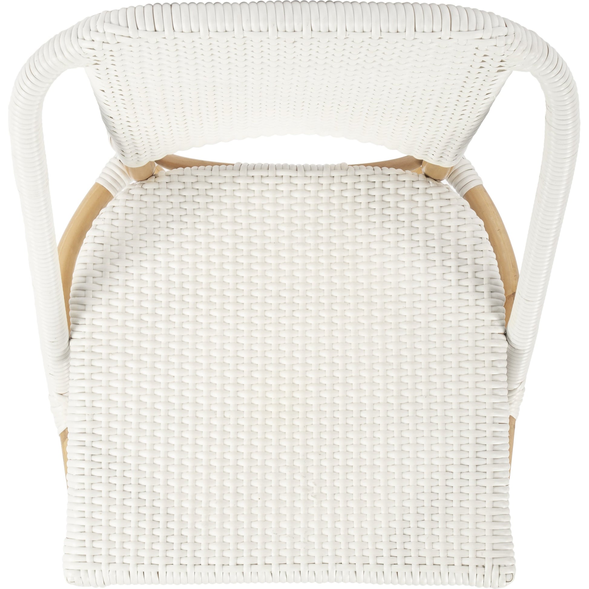 Tenor Dining Chair by Butler Specialty Company in white. Made from 60%-pe plastic weave, 40%-rattan in a coastal style.
