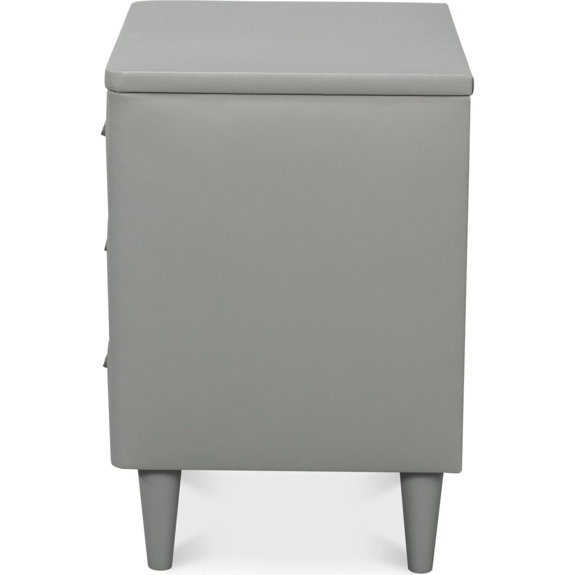 Avvolto Three Drawer Night Stand by Sarreid Ltd. in grey. Made from wood, ecoleather in a unique style.