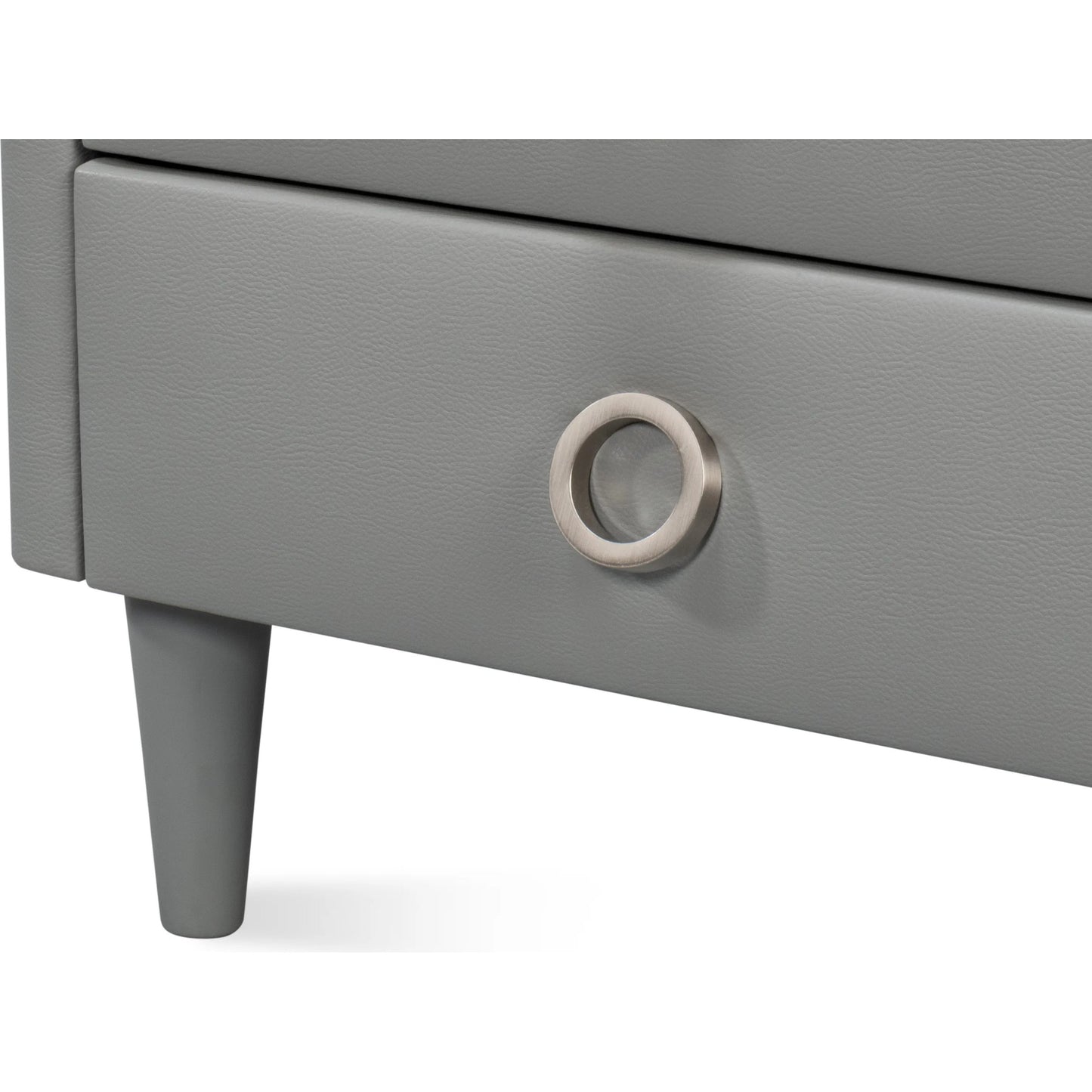 009 SI-2238547 | Additional Silo | Avvolto Three Drawer Night Stand by Sarreid Ltd. in grey. Made from wood, ecoleather in a unique style.