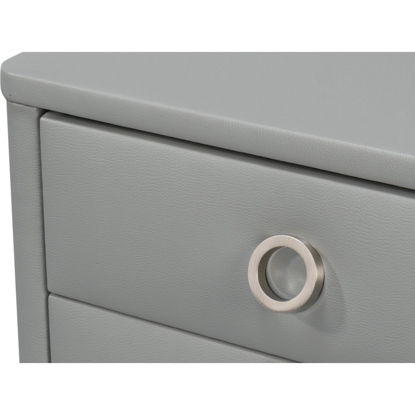 008 SI-2238547 | Additional Silo | Avvolto Three Drawer Night Stand by Sarreid Ltd. in grey. Made from wood, ecoleather in a unique style.