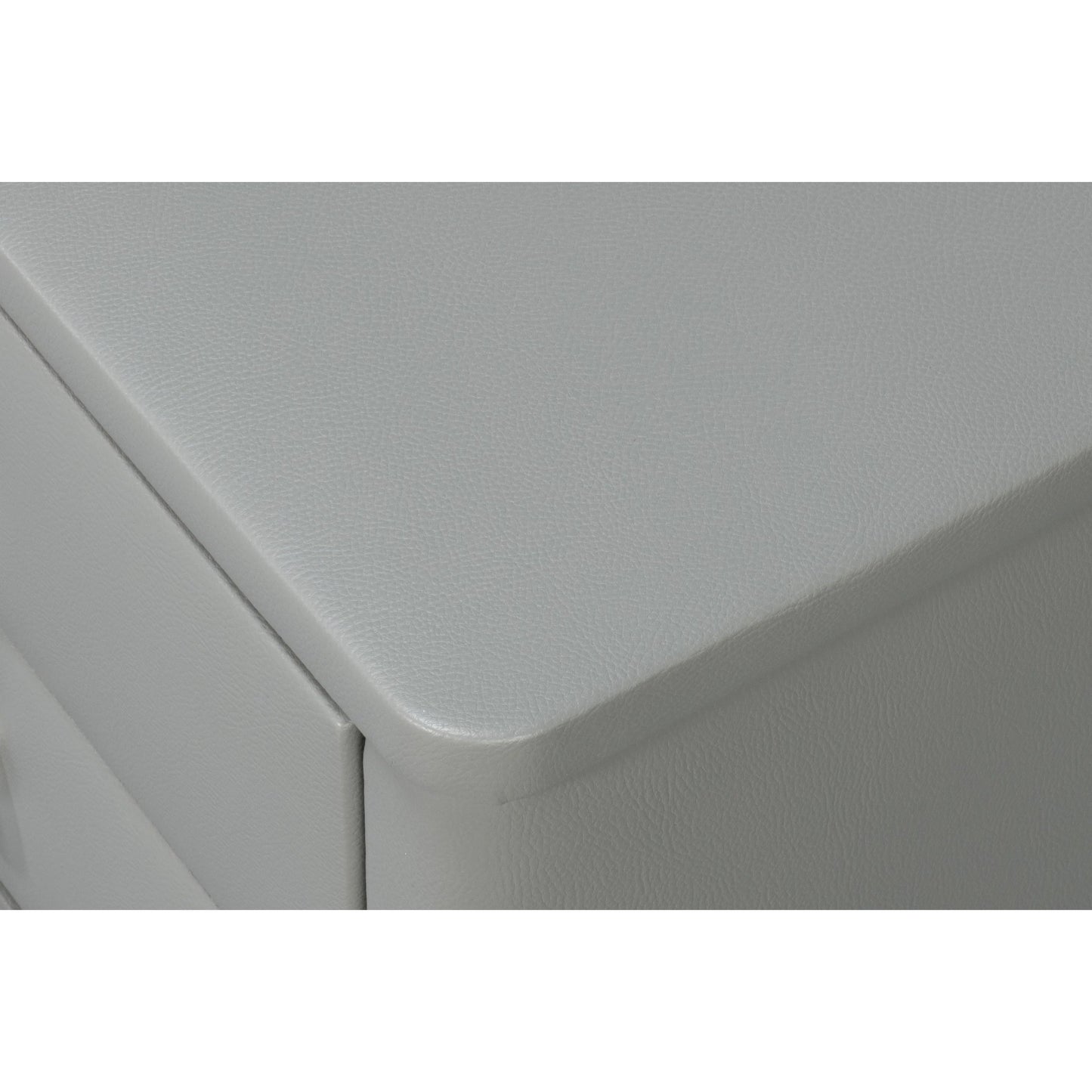 005 SI-2238547 | Additional Silo | Avvolto Three Drawer Night Stand by Sarreid Ltd. in grey. Made from wood, ecoleather in a unique style.