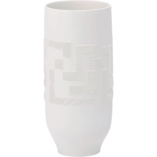 Chaco Vase by Global Views in matte white. Made from ceramic in a modern style.